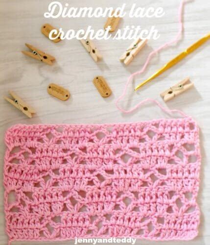 Diamond Lace Crochet Stitch