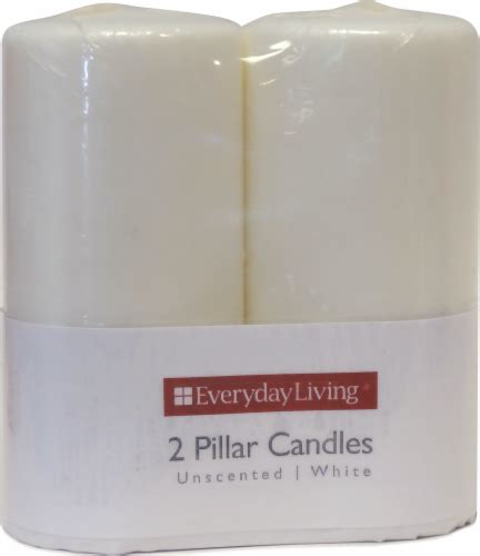 Everyday Living Unscented Pillar Candle 2 Pack White 3 X 6 Inch