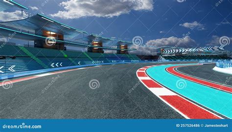 3d Rendering Does Not Exist Futuristic Racetrack Circuit Royalty Free