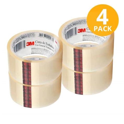 Cinta Adhesiva Embalaje 3m Transparente 40 Mts Pack De 4