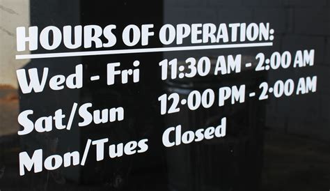 Hours Signs By Liberty Signs Simpsonville Fountain Inn Mauldin
