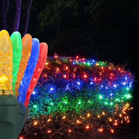 Multicolor M5 Led Christmas Net Lights On Green Wire Wintergreen