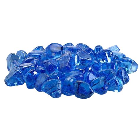 American Fire Glass 1 Inch Zircon Fire Glass 10 Pounds Midnight Blue Luster