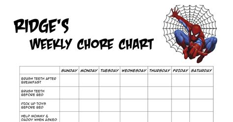 Simple 2 Silly Chore Chart