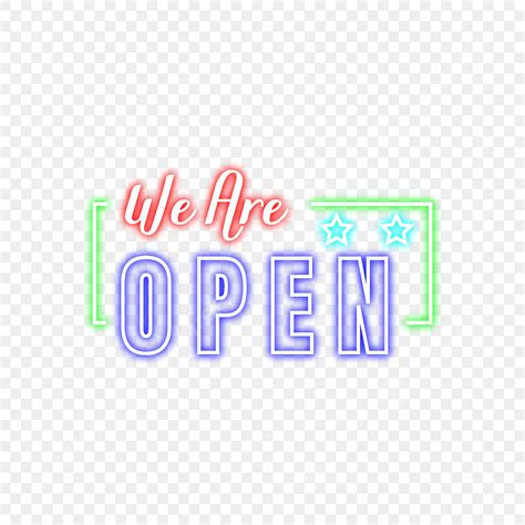 We Are Open Clipart Vector We Are Open Neon Sign Design Vector Light