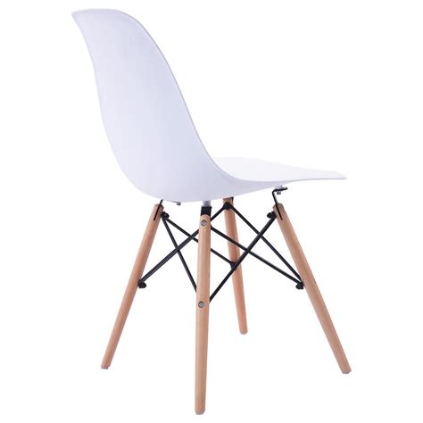 2 Piece White Modern Minimalist Dining Chairs