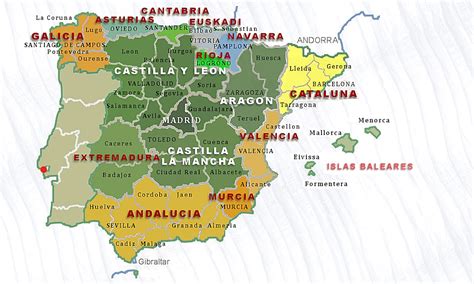 Reino de espana), ist ein land im südwesten europas mit einigen territorien über die meerenge von gibraltar und den atlantik. Spanien Portugal Karte