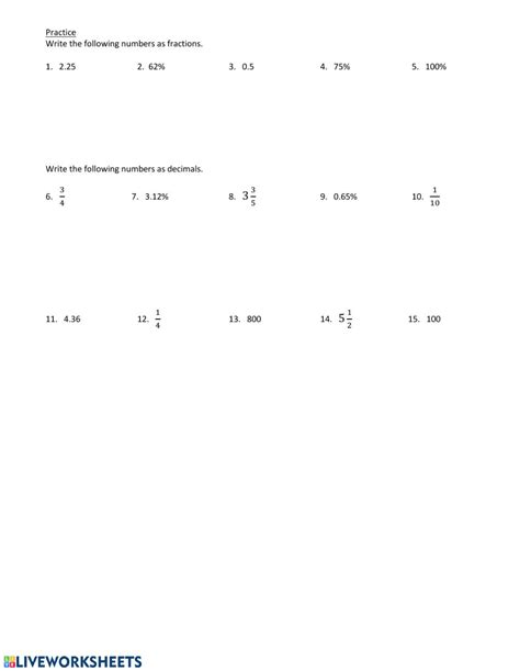 My estimate is approximately the same as the exact answer.this is evidence that i found the correct answer. Converting Fractions into Decimals and Percents Practice ...