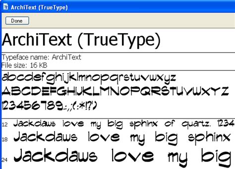 ArchiText True Type Font - version 1.1