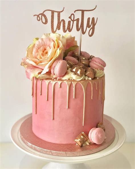 Rose Gold And Pink Drip Cake Torte 30 Geburtstag Geburtstag Kuchen