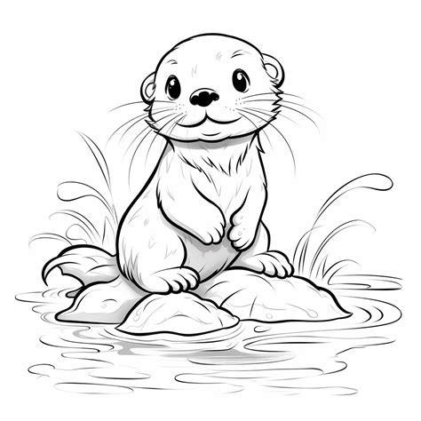 Free River Otter Coloring Page Printable Otter Drawing For Kids