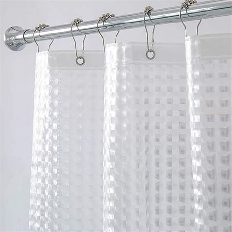 Aimjerry Heavy Duty Clear Shower Curtain Liner Set For Bathroom With 12 Hooks3d Eva Waterproof