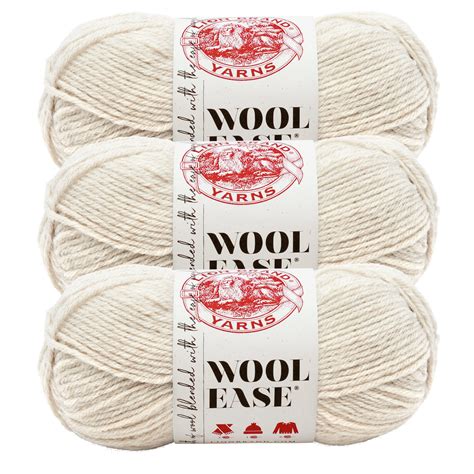 Lion Brand Yarn Wool Ease Natural Heather Wool Blend Medium Acrylic
