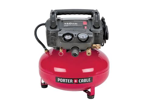 Porter Cable C2002 08 Hp 6 Gallon Oil Free Pancake Air Compressor