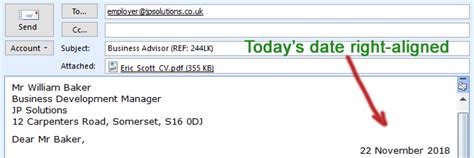 What else to include in your email. date-right-aligned-cover-letter