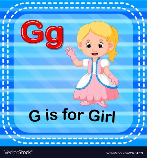 Flashcard Letter G Is For Girl Royalty Free Vector Image