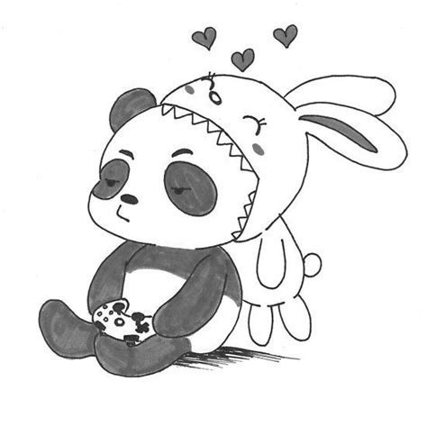 Bunny Kawaii Cute Panda Drawing Iwanna Fly