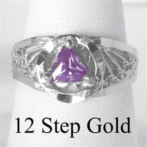 Style 120 7 Sterling Silver Aa Symbol Ring With A 5x5mm Cz Triangle In Purple Amethyst Color