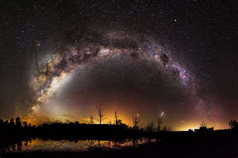 Milky Way Over Harvey Dam Western Australia Night Sky Wallpaper