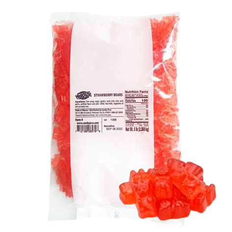 Strawberry Gummy Bears Bulk All Red Strawberry Gummy Bears Candy Pros