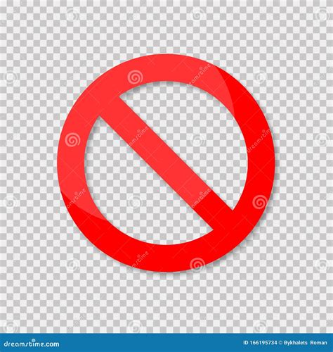 No Sign Isolated Red No Symbol Circle Red Warning Icon Stock