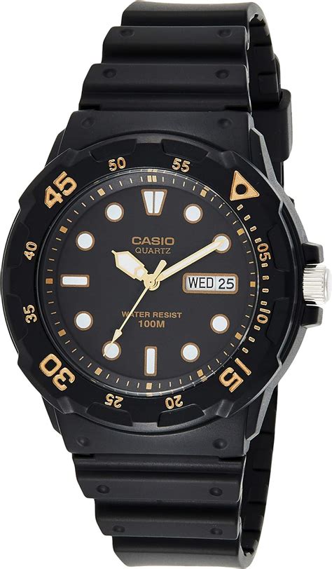 Casio Mens Mrw200h 1ev Black Resin Quartz Watch With Black