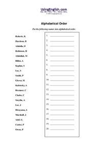 In the first cell (c2), it looks there are blanks in the data. Alphabetical Order Worksheet for 7th - 9th Grade | Lesson ...