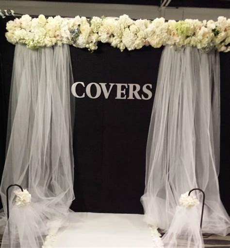 Covers Decoration Hire Floral Arch With Tulle Draping Hire Covers