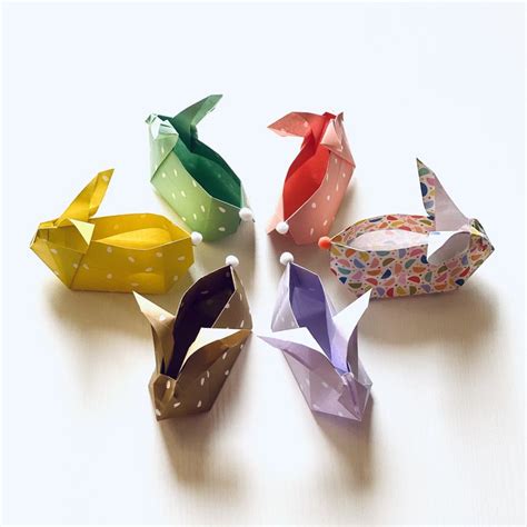 Fold Your Own Origami Paper Easter Bunny Baskets By Litlle Papier