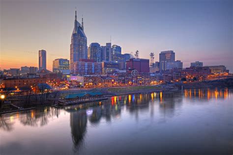 Nashville Tennessee Skyline Stock Image Image Of River Destinations