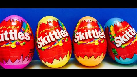 Skittles Rainbow Candy Surpise Easter Egg Opening Youtube