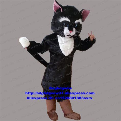 Black Long Fur Wildcat Wild Cat Caracal Ocelot Kitten Mascot Costume