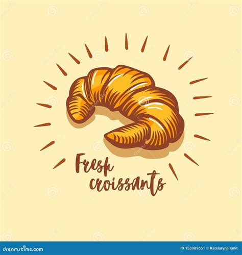 Croissant Icon Bakery Shop Emblem Badge And Logo Vintage Design
