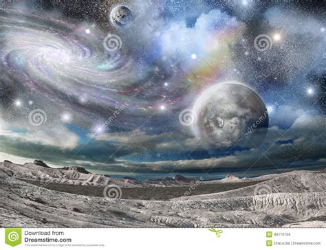 Mountains Ridges And Galaxies Stock Illustration Illustration Of