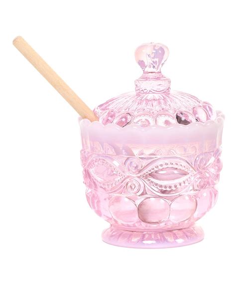 Mosser Glass Pink Glass Honey Pot And Dipper Zulily Honey Jar Honey Pot Pink Glassware