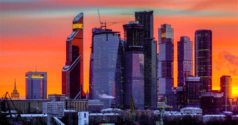 Moscow City Night Tower 2000 4k Ultra Hd Wallpaper Panoramic