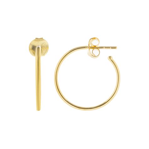 Mid Size Gold Hoop Earrings Alchemy 20mm 18ct Gold Plated