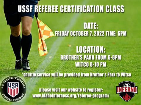 Ussf Referee Certification Class Idaho Inferno Soccer Club