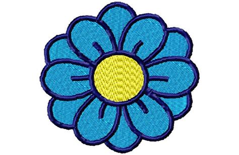 Blue Flower Embroidery Design By Sewmesomestitches On Etsy Hat