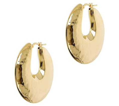 Louis Dell Olio Bronze Hammered Round Hoop Earrings Qvc Com