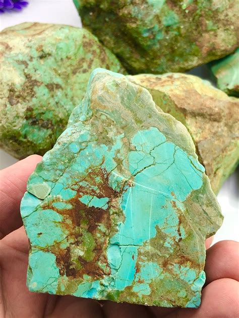 50 G Turquoise Stone 100 Natural Rough Turquoise Material Etsy