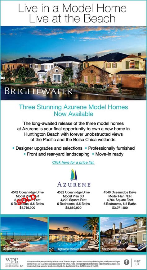 New Homes For Sale In Huntington Beach California Ocean View Model