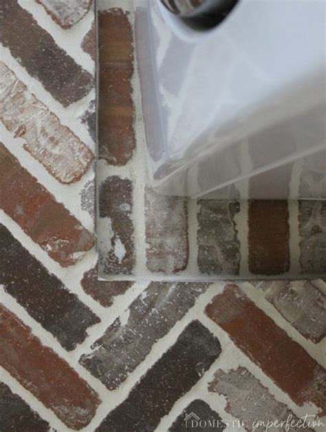 Herringbone Brick Paver Floor Domestic Imperfection