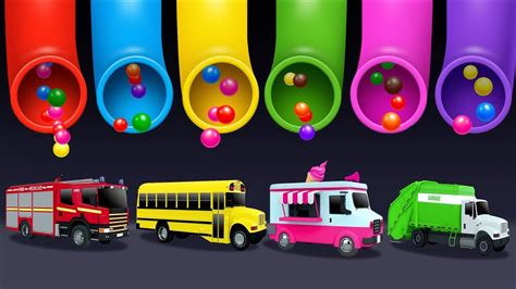 Learning Colors And Street Vehicles Names And Sounds For Kids With Lot
