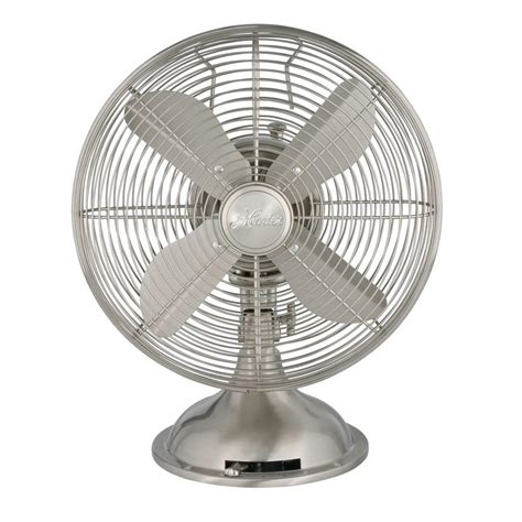 Hunter Retro 12 In 3 Speed Oscillating Personal Table Fan 90400 The