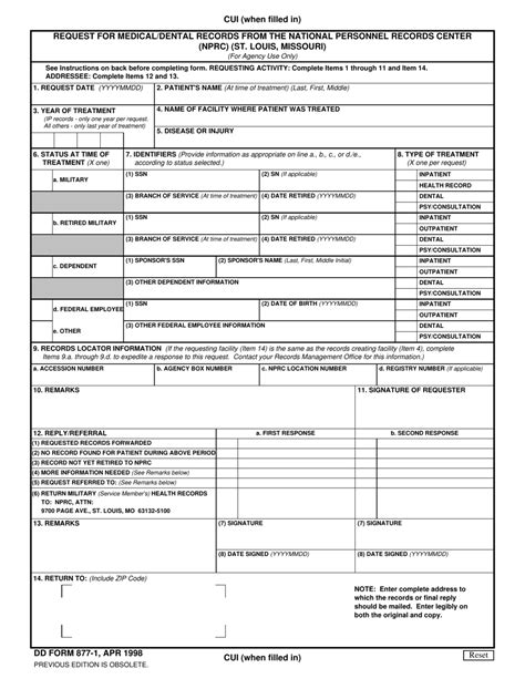 Dd Form 877 1 Fill Out Sign Online And Download Fillable Pdf