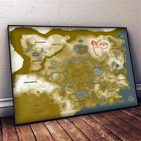 Breath Of The Wild Map Print The Legend Of Zelda Poster Etsy