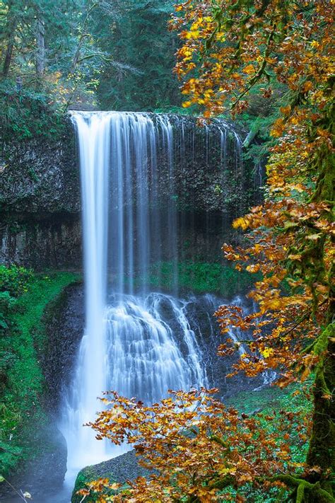 Autumn Waterfall Waterfall Beautiful Waterfalls Autumn Scenery