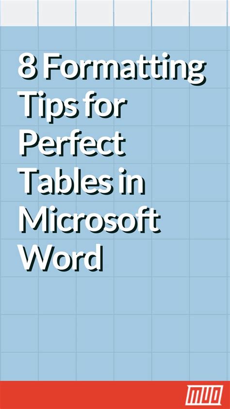 The Cover Of 8 Formating Tips For Perfect Tables In Microsoft Word