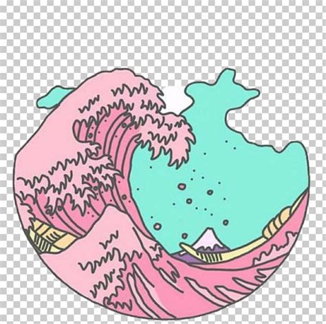 The Great Wave Off Kanagawa Japan Drawing Anime Pastel Png Clipart